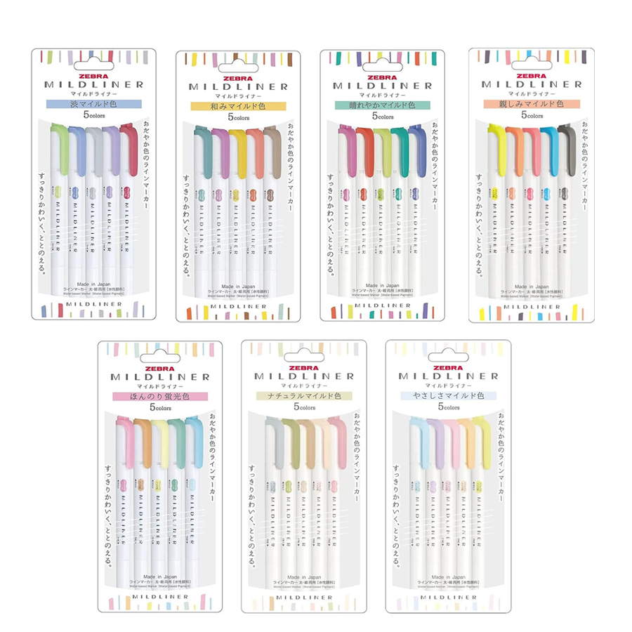 Zebra Mildliner Highlighter Pa - Pastel Highlighter Set Double Ended 评论和价格