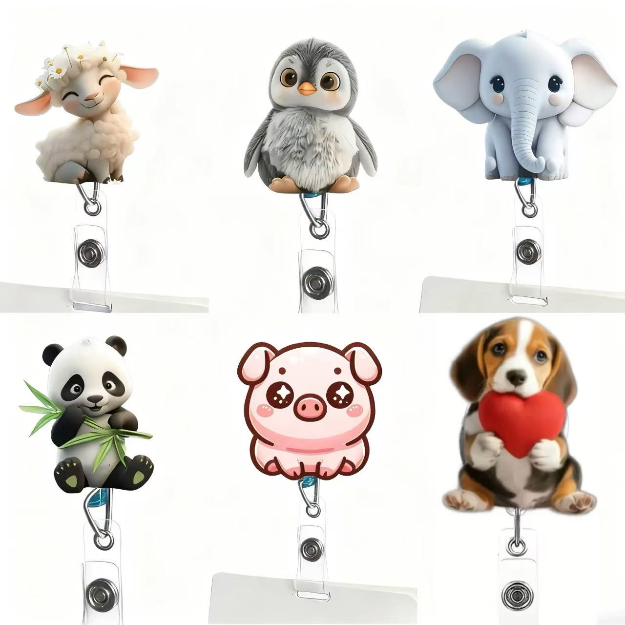 1PC Cute Cat Retractable Badge - School Supplies 评论和价格
