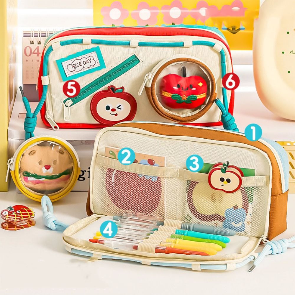Large Capacity Hamburger Penci - Aesthetic Large Pencil Case Pouch 评论和价格