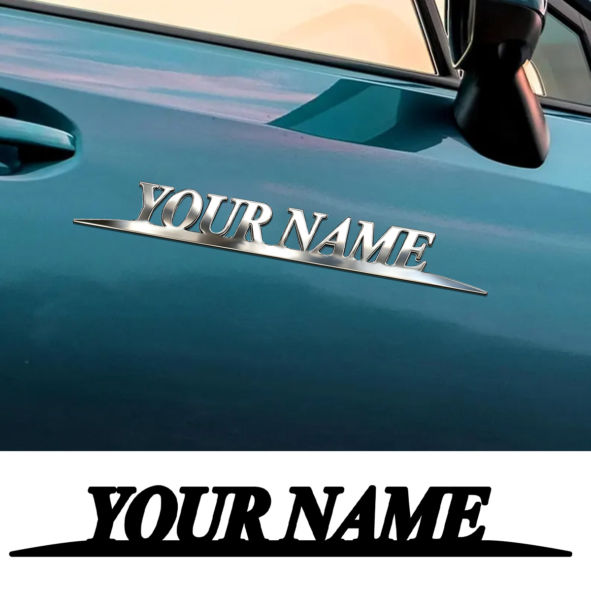 Metal Trendy YOUR NAME Sticker - School Supplies 评论和价格