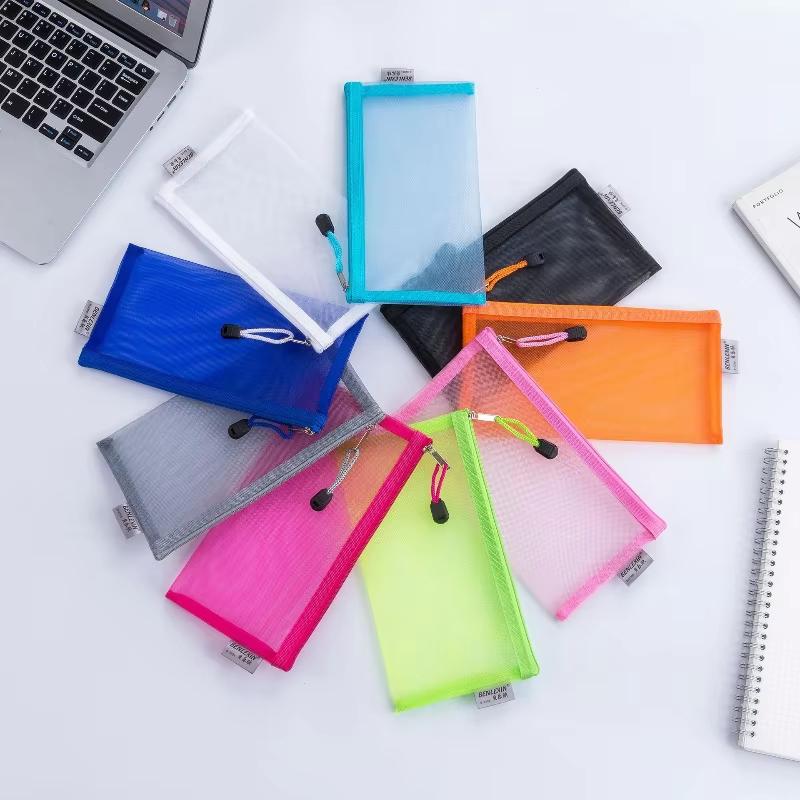NEW Durable Zipper Mesh Pencil - Clear Mesh Pencil Pouch For Exam 评论和价格