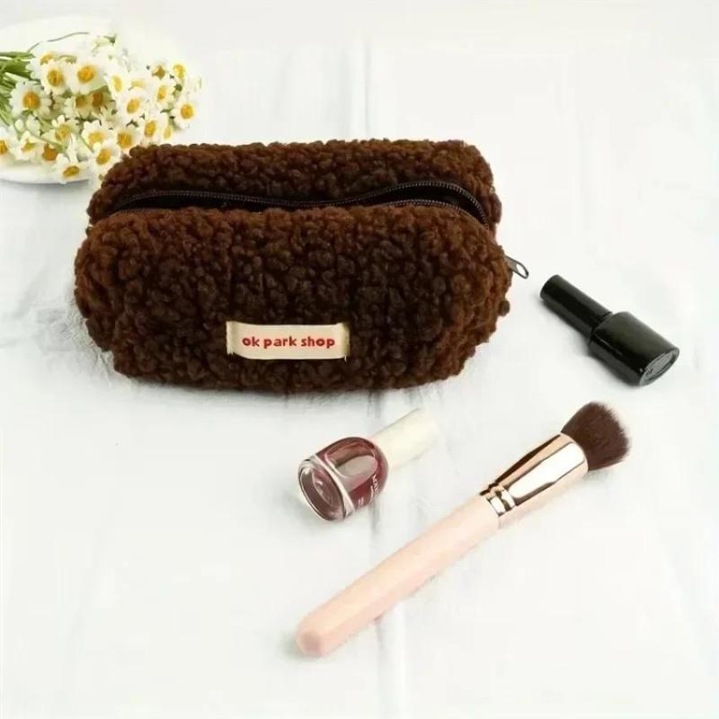 Lamb Plush Storage Bag Simple  - Aesthetic Large Pencil Case Pouch 评论和价格